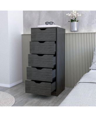 Five Drawer Standard Chest for Bedroom Storage and Clothes Organization