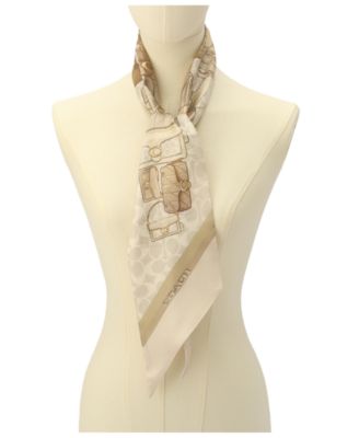 Stacked Tabby Bags Print Silk Skinny Scarf