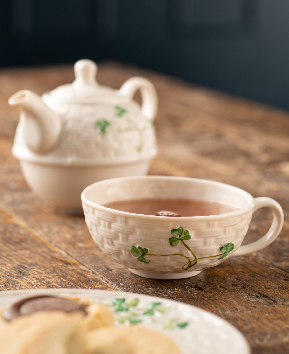 Belleek Pottery Shamrock Tea For One
