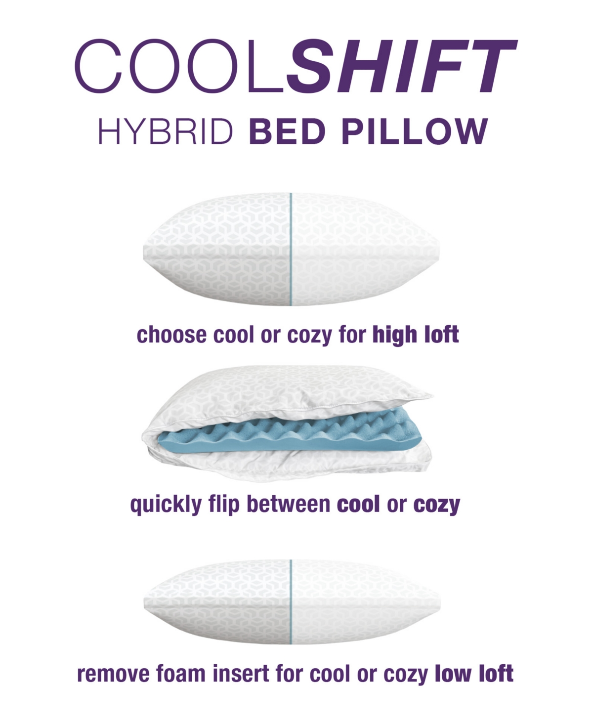 IntelliSLEEP Tailored Rest CoolShift 4-in-1 Customizable Hybrid Bed Pillow