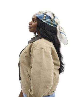 Stacked Tabby Printed Silk Square Scarf