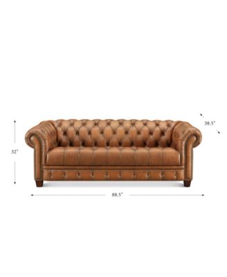 York 89" Top Grain Leather Sofa