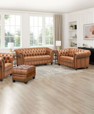 York 70" Top Grain Leather Loveseat