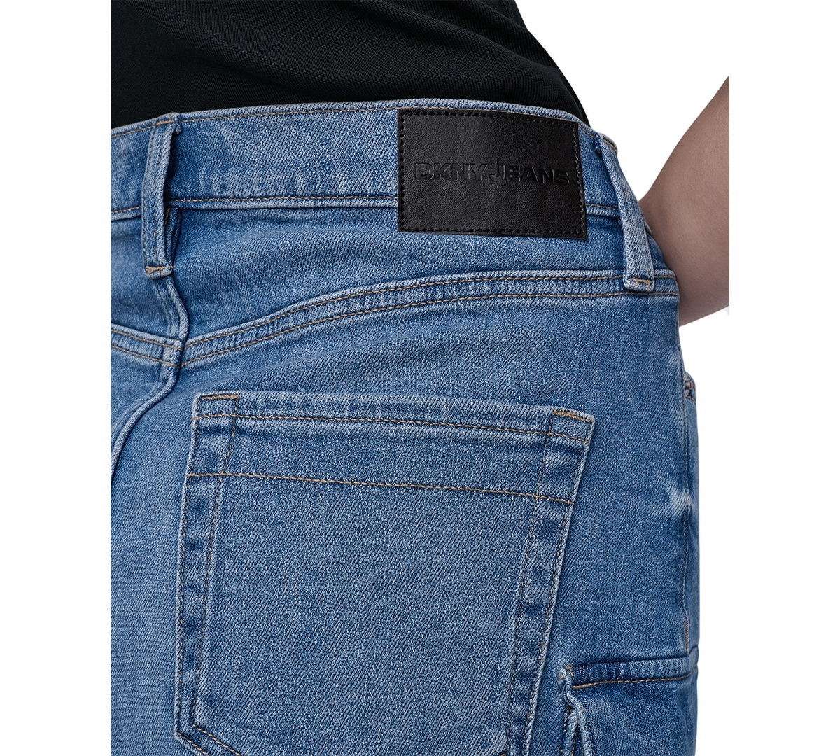 DKNY JEANS WOMEN'S DENIM CARGO MINI SKIRT 