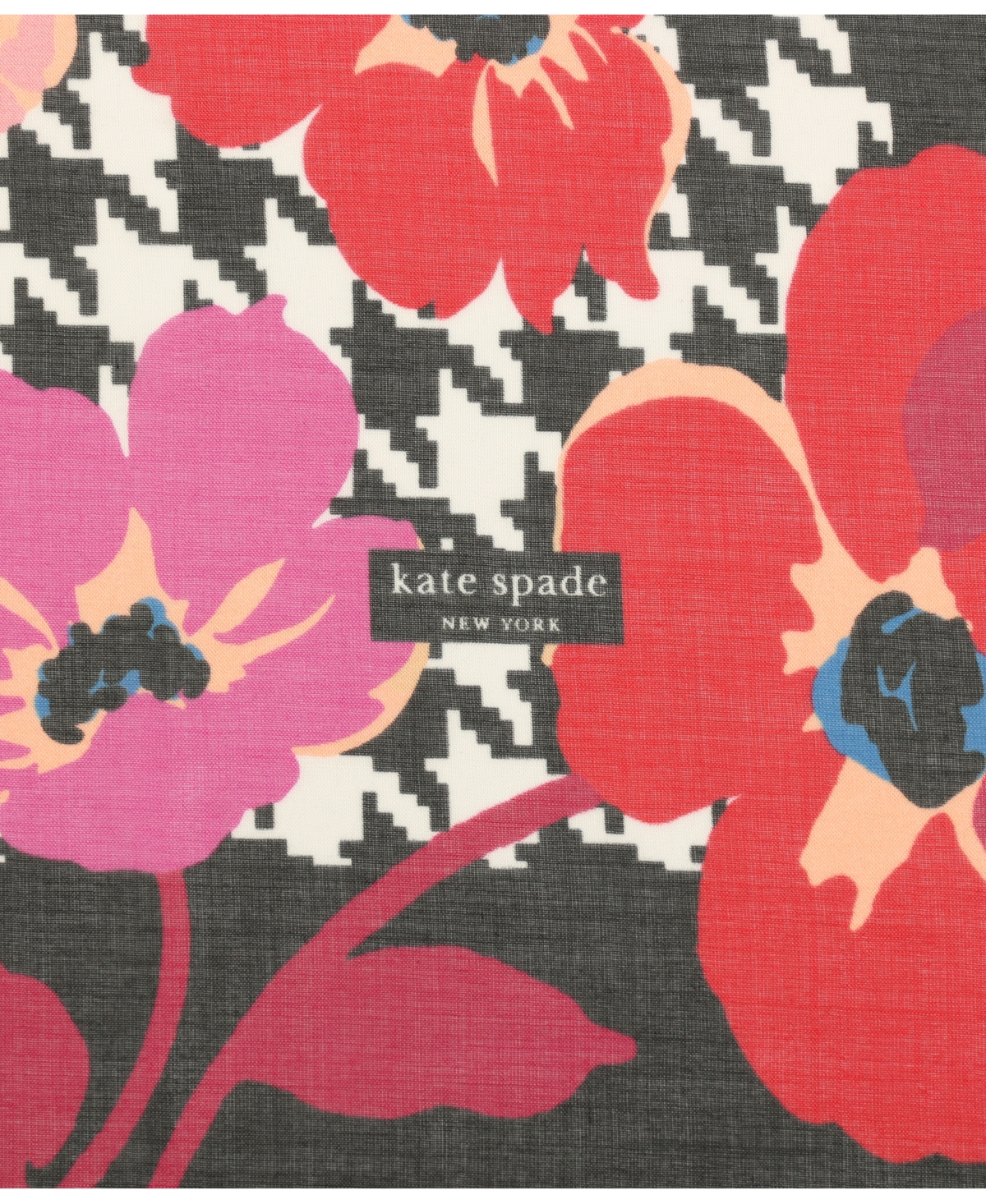 Shop Kate Spade Women's Houndstooth Poppies Modal Square Scarf