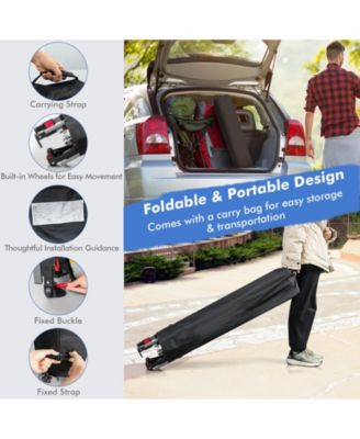 10 x 17.6 Feet Outdoor Instant Pop-up Canopy Tent with Dual Half Awnings-White