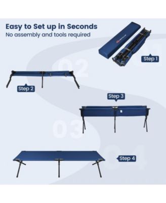 Adults Kids Folding Camping Cot-Blue