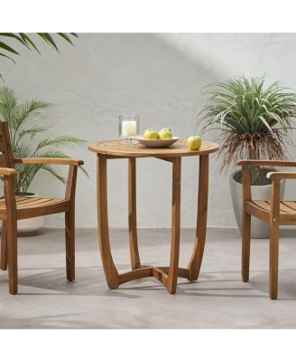 Outdoor Round Coffee Table with Storage Tray 2 Tier Oval End Tables Wooden Small Side Table