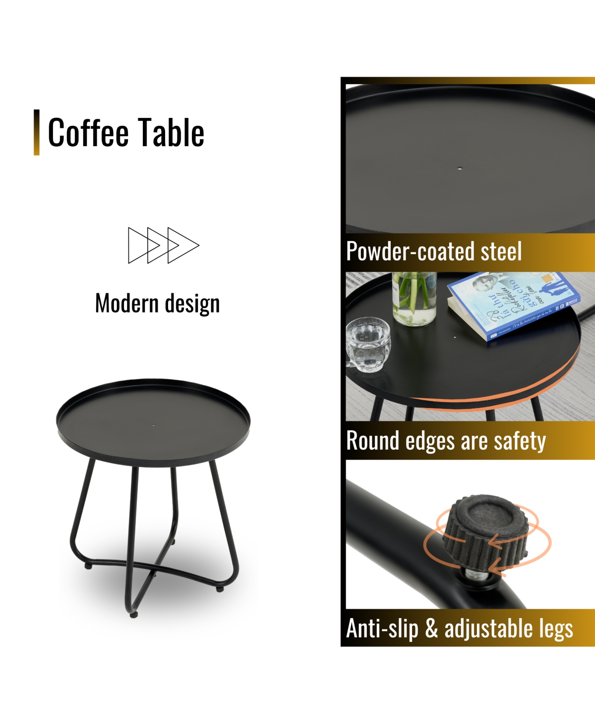 Patio Furniture Set 3 Piece Mixture Pattern Pe Rattan Steel Frame And Modern Round Table