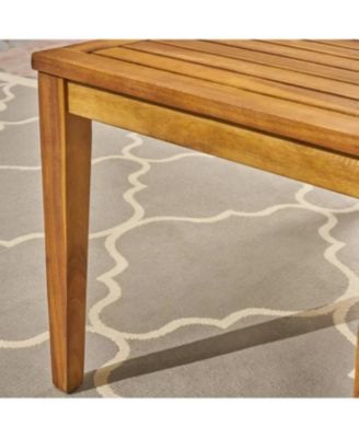 Alcove Teak Brown 5-Piece Wood Outdoor Patio Conversation Sectonal Seating Set with Beige Cushions