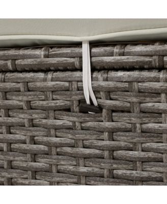 5-Piece Round Rattan Sectional Sofa Set All-Weather PE Wicker Sunbed Daybed with Round Liftable Table and Washable Cushions