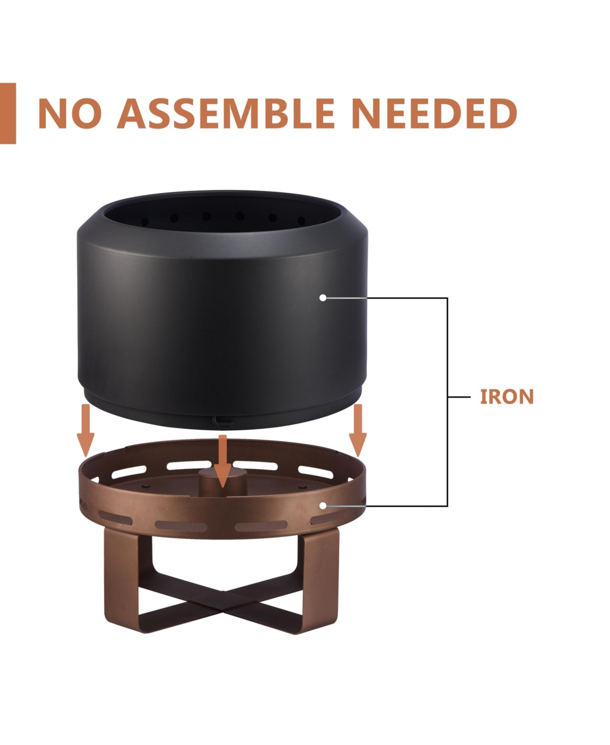 Outdoor Smokeless Fire Pit Stove 24'' for Camping Bonfire, Wood Burning Fire Place Firepit with Stand for Patio Backyard Outside