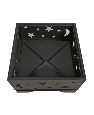 26 in Outdoor Square Wood-Burning Fire Pit Table with Grill and Poker  Large Burning Space Fireplace for Picnic Bonfires