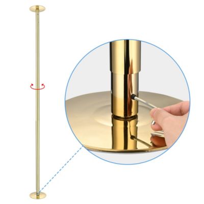 11 FT Spinning Static Dancing Pole Kit w/ Extensions Fitness Dance Exercise Gold