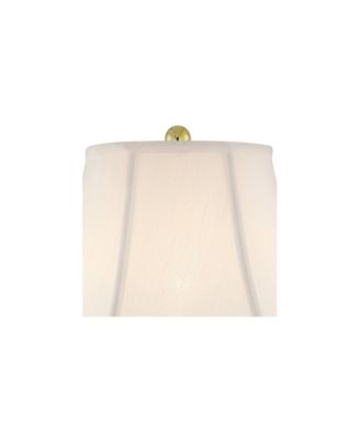 Traditional Table Lamps 26.5" High Set of 2 Cut Glass Urn Brass White Cream Bell Shade for Living Room Family Bedroom Bedside