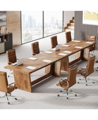 6FT Conference Table Set of 4, Rectangular Seminar Table for Meeting Room, Solid Executive Business Furniture Boardroom Desk