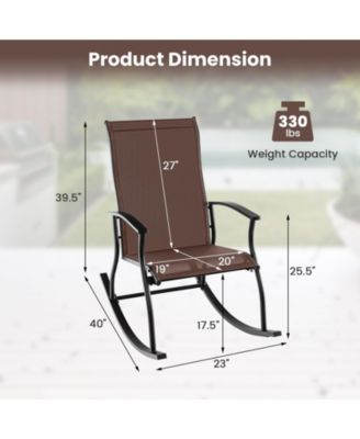 2 Pieces Outdoor Rocking Chairs with Breathable Backrest