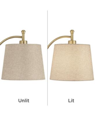 Chester Modern Swing Arm Wall Lamp Brass Black Plug-in Light Fixture Tan Drum Shade for Bedroom Bedside Living Room Reading Home House
