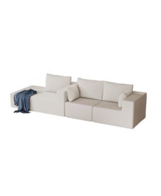 Corduroy Sectional Sofa with Chaise Lounge