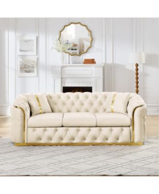 90 Inches Velvet Tufted Chesterfield Sofa