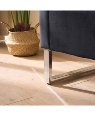 Streamdale Black Velvet Storage Bench with Armrests - 67.91" Wide