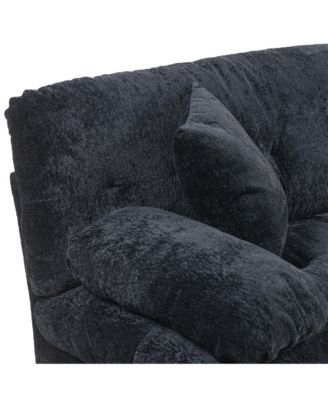 Streamdale L-Shaped Sectional Sofa Sleeper Couch - Black