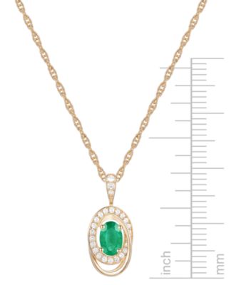 Ruby (5/8 ct. t.w.) & Diamond (1/8 ct. t.w.) Oval Swirl 18" Pendant Necklace in 14k Gold (Also in Emerald & Sapphire)
