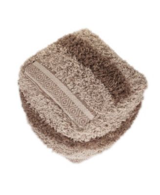 Soft Striped Pouf Ottoman for Home Accent Footrest and Extra Seating