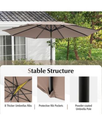 10 Feet Outdoor Patio Umbrella with Tilt Adjustment and Crank