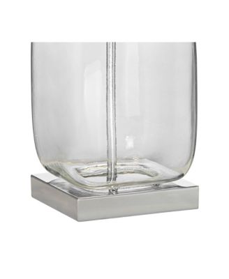 Coastal Accent Table Lamps 21.75" High Set of 2 Clear Glass Fillable Sea Shells White Drum Shade for Living Room Family Bedroom