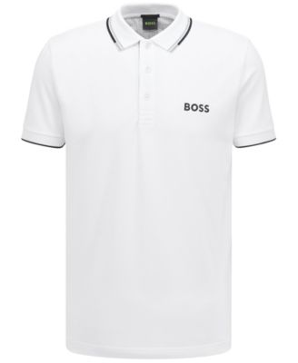 Men's Contrast Logo Cotton-Blend Polo Shirt