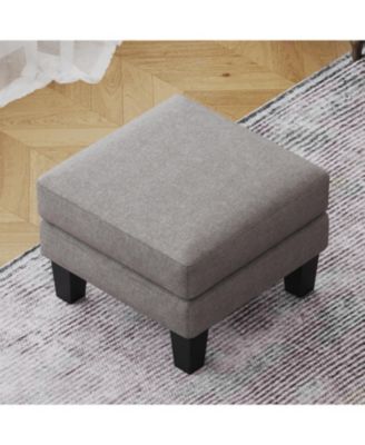 Fabric Ottoman Light Grey