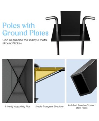 13.5 x 4 Feet Patio BBQ Grill Gazebo Canopy with Dual Side Awnings