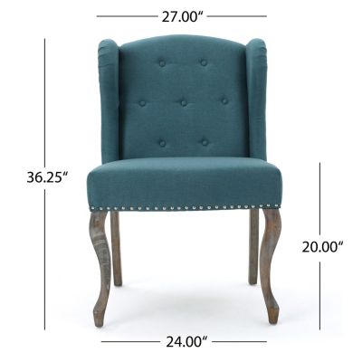 Classic Wingback Chair with Stylish Buttons and Studded Accents