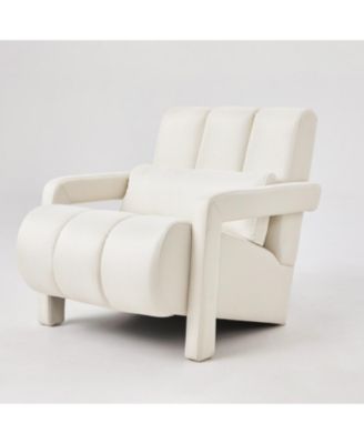 Streamdale Modern Linen Accent Chair with Pillow for Comfort