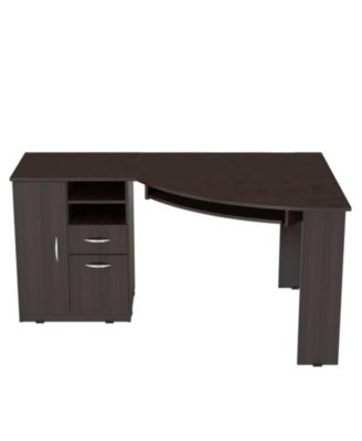 Corner Computer Desk with 2 Drawers – Space-Saving Home Office Workstation