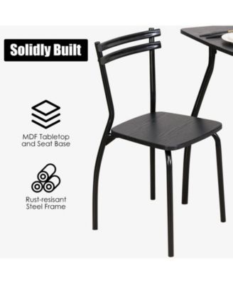 5 Pieces Dining Table Set with 4 Chairs and Backrests
