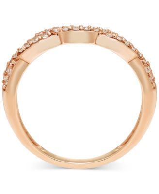 Diamond Crossover Contour Band (1/5 ct. t.w.) in 14k Rose Gold