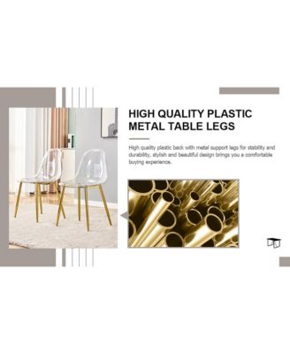 Glass Table & 6 Gold Leg Chairs