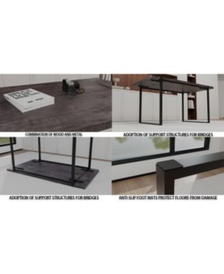 Black Dining Table & 4 Suede Chairs - Modern Set