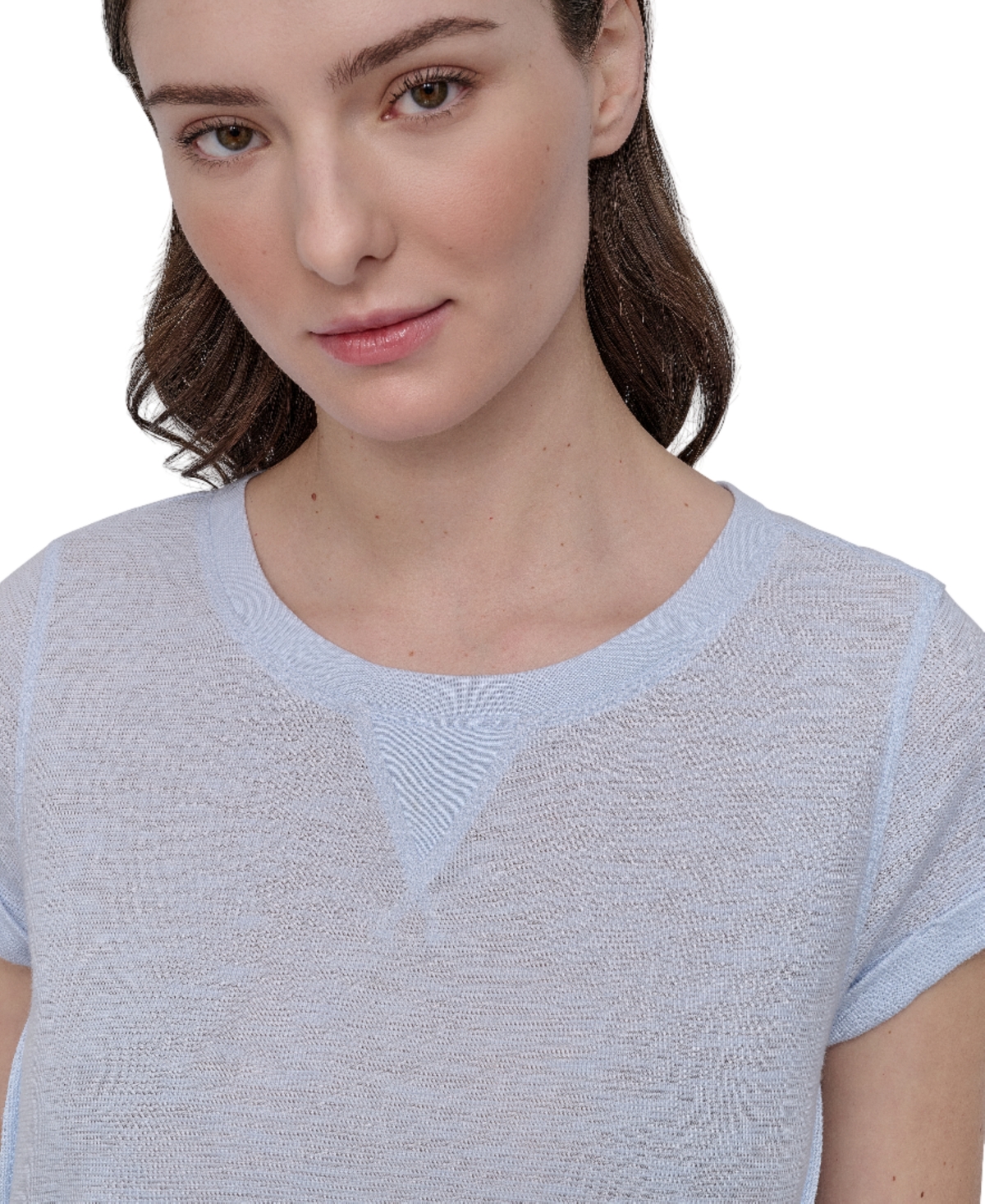 Dkny Women's Mini Slub Waffle Short Sleeve Top In Blue