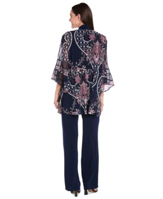 Women's Pantsuit, Shell & Necklace Set