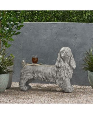 Streamdale Dog Statue Bench - Garden Accent Seating