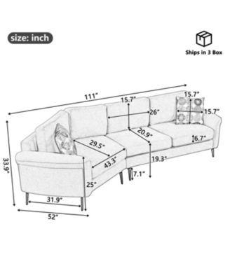 Curved Sofa with Pillows