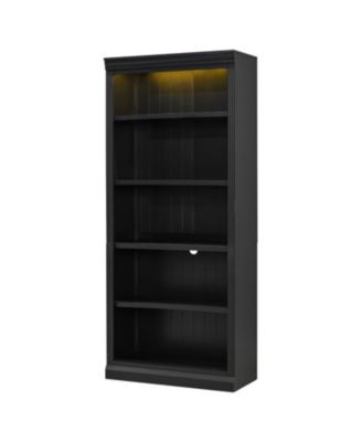 83.4" 5-Tier Bookcase with Light & Adjustable Shelves