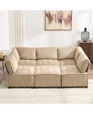 U-Shaped Modular Sectional Sofa with Reversible Chaise