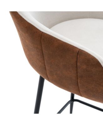 Modern Counter Height Bar Stools (26.5") with Cushioned Upholstery and Durable Metal Legs