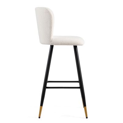 Modern 30" Barstool with White Seats and Black & Gold Accents