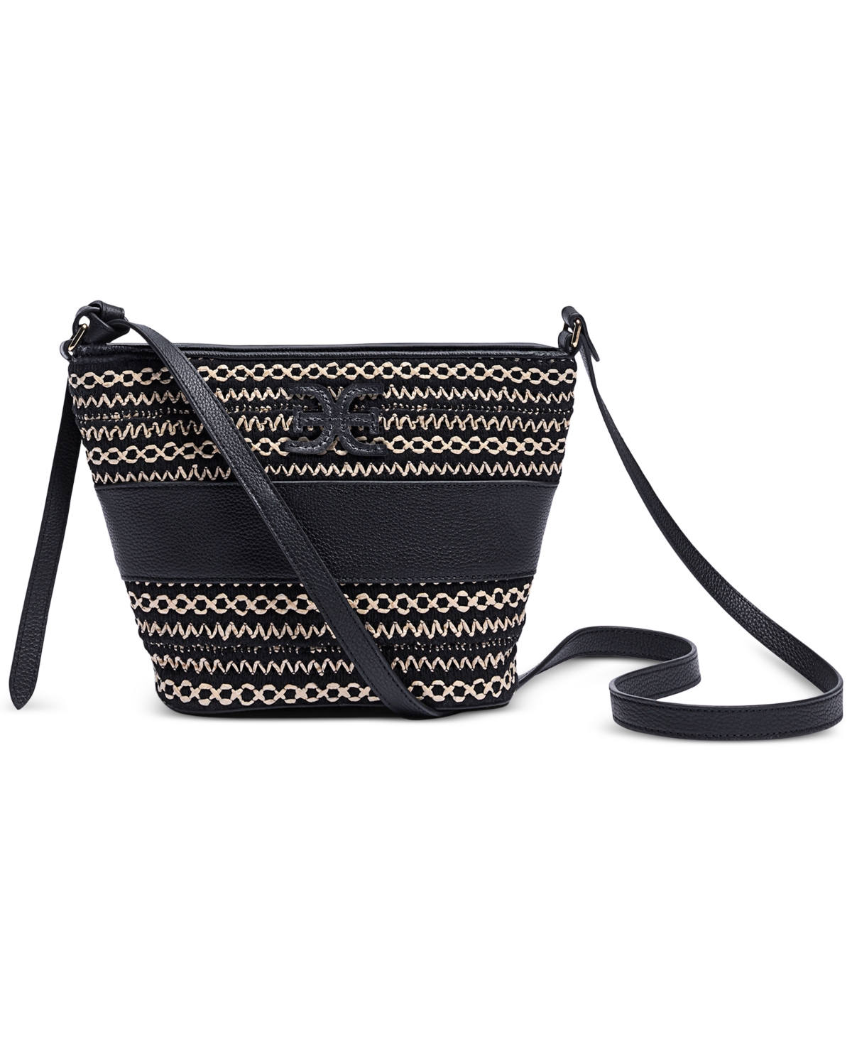 Khiara Leather Espadrille Fan Crossbody Bag - Burnt Orange