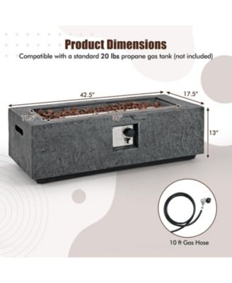 42.5 Inch 50000 BTU Fire Pit Table Set with Stainless Steel Burner